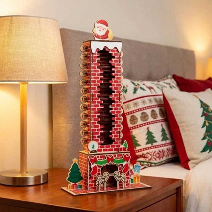 24 Day Xmas Santa Chimney Countdown Calendar Puzzle Toy NEW
