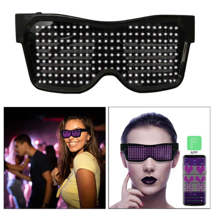 LED Bluetooth Glasses APP Programmable Text for Raves DJ EDM Events