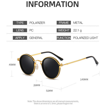 Pilot Polarized Sunglasses Round Metal Frame Driving Glasses Men Women