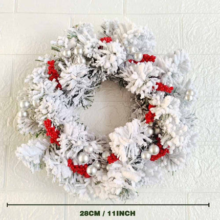 Christmas Snowy Red Berry Wreath Candle Ring Table Centrepiece 1Pc