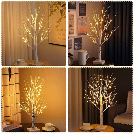 60CM 144 LED Birch Twig Tree Table Light, Warm Desktop Dinner Lamp