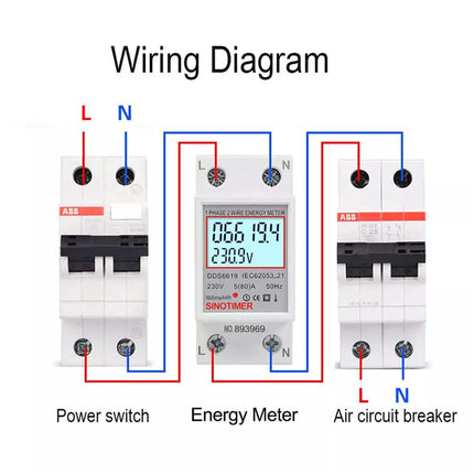 LCD Digital Power Meter KWH Electric Meter 220V 230V 50 60Hz Indoor