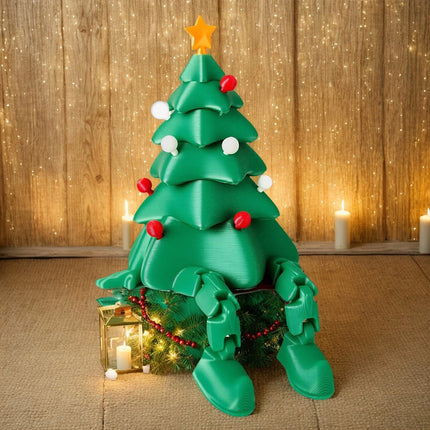 3D Printed Christmas Tree Desktop Decoration Movable Joints Tabletop