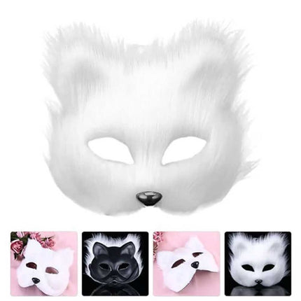 Furry Cat Fox Cosplay Mask Set Christmas Party Costume Tail Paws