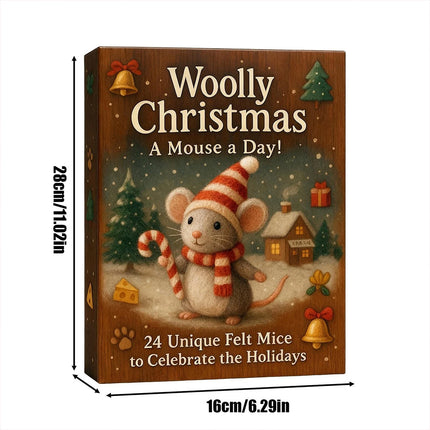 2025 Christmas Mouse Advent Calendar 2D Acrylic Winter Holiday Decor