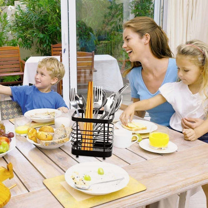 Stainless Steel Cutlery Holder & Kitchen Utensil Drainer Caddy Sink Tidy Stand