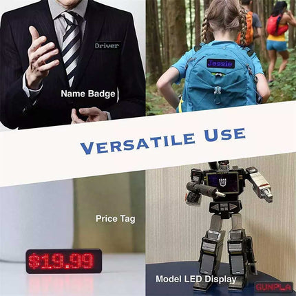 Bluetooth Programmable LED Name Badge, Scrolling Message Display for iPhone