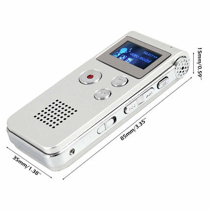 8GB Digital Voice Recorder with MP3 Player Rechargeable USB