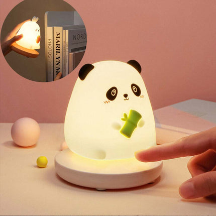 LED Animal Night Light Silicone Rechargeable Bedside Lamp for Gift