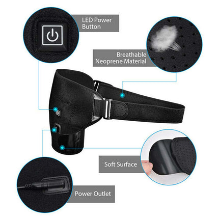 USB Heating Shoulder Pad Joint Pain Relief Heated Brace Support Wrap