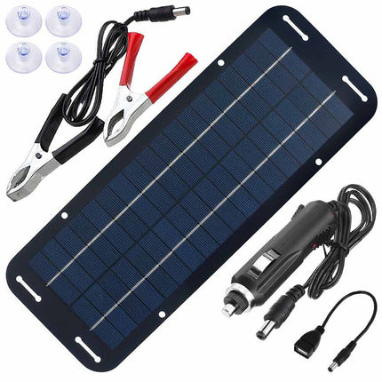 Portable 12V 30W Solar Panel Trickle Battery Charger Waterproof Boat