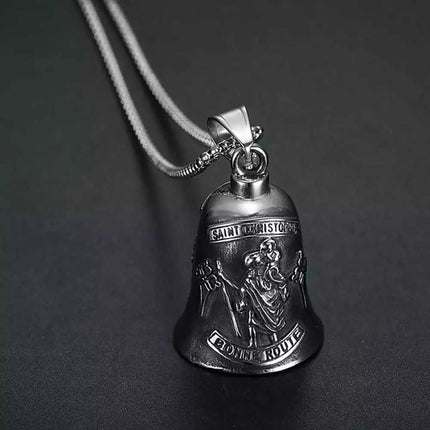 Motorcycle Guardian Bell St Christopher Stainless Steel Lucky Ride Bell