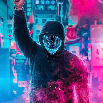 Halloween Venom Mask LED Light Up Neon Mask Scary Costume Cosplay