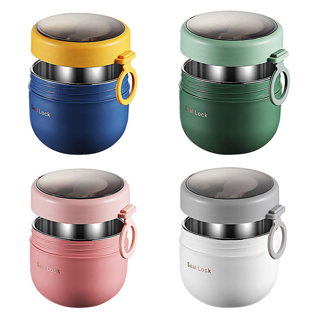 Stainless Steel 600ml Lunch Box Thermos Food Flask Insulated Soup Jar