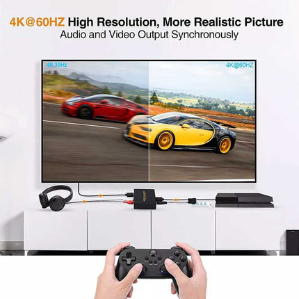 4K 60Hz HDMI Audio Splitter Optical SPDIF RCA L R Extractor Converter