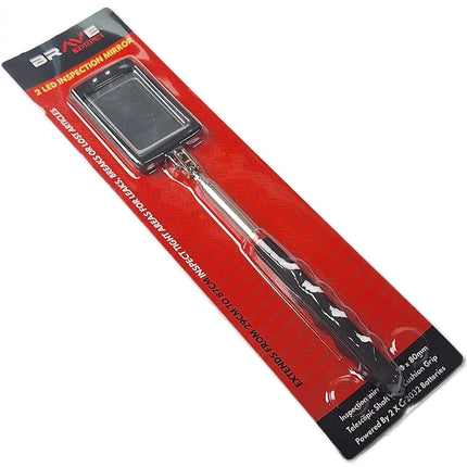Telescopic Inspection Mirror 2 LED Light 29 87cm Extendable Rotating Grip
