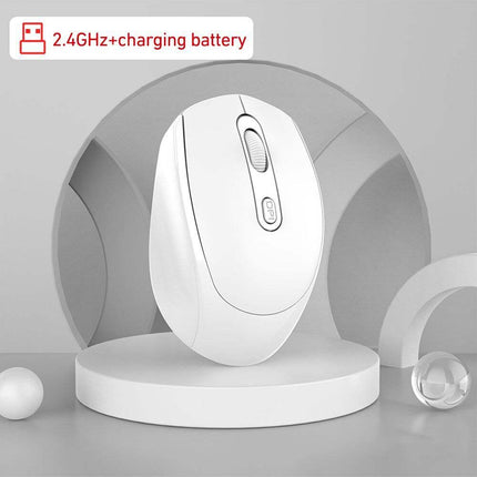 Rechargeable Silent Ergonomic 2.4G Dual Mode Bluetooth Mouse for PC