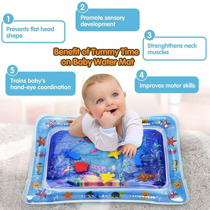 Inflatable Water Play Mat Sea World Tummy Time Fun Toddler Infant