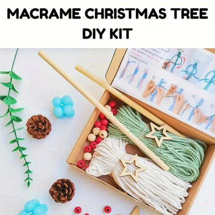 2Pcs Knitted Christmas Tree DIY Kit Wall Hanging Festive Gift Decor