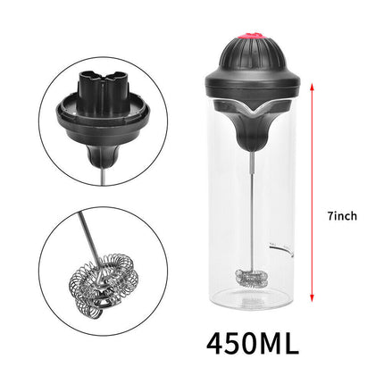 Electric Handheld Milk Frother Coffee Whisk Automatic Kitchen Mixer Jug