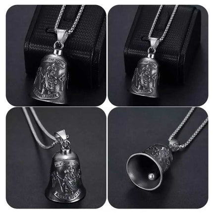 Motorcycle Guardian Bell St Christopher Stainless Steel Lucky Ride Bell