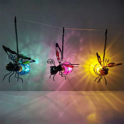 Solar Bee Light Hanging Waterproof Outdoor Tree Ornament Garden Decor