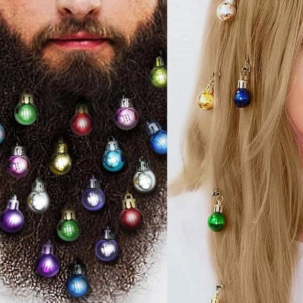 10Pcs Mixed Christmas Beard Hair Baubles Mini Festive Clip Decoration Gift Set