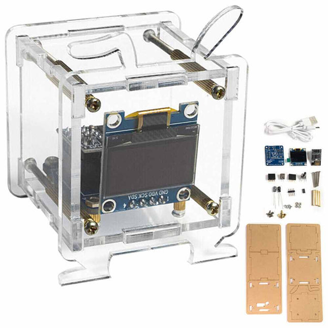 DIY Electronic OLED Mini Clock Kit with Shell Soldering Project