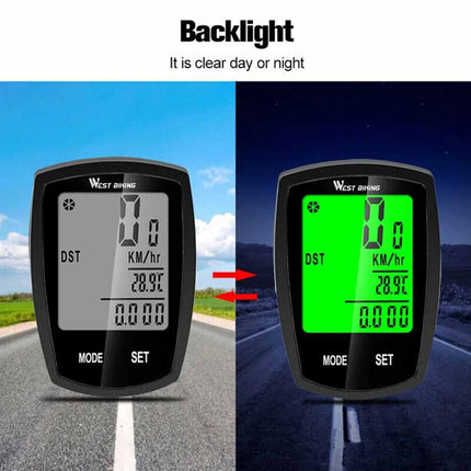 Wireless Cycling Bike Bicycle LCD Speedometer Computer Odometer Waterproof
