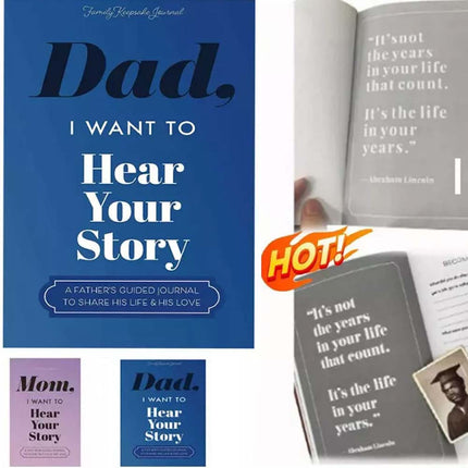 Dad Mom I Want to Hear Your Story Father's Journal Life Notebook Gift