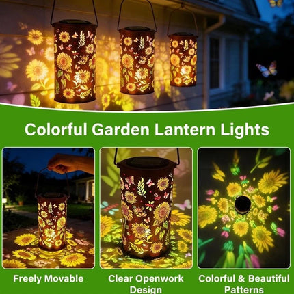 Solar Sunflower Lantern Outdoor Waterproof Hanging Garden Yard Patio Light
