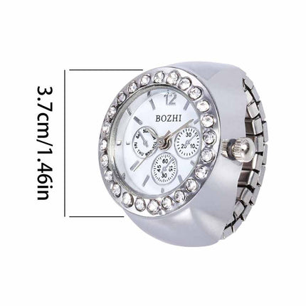 Bling Women's Finger Ring Watch, Analog Quartz Ring Watch
