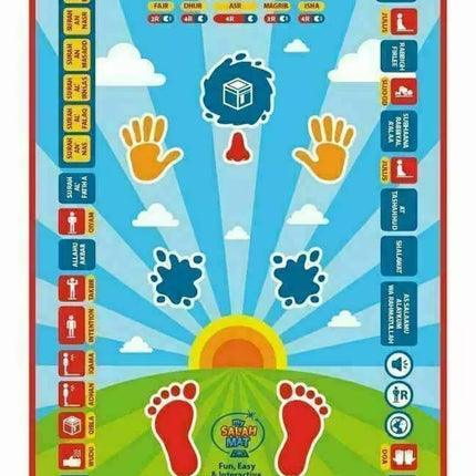 Interactive Prayer Mat for Kids, Educational Islamic Salah Mat with Quran