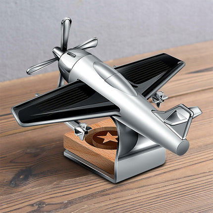 Airplane Solar Perfume Freshener, Dashboard Rotating Car Decor Gift