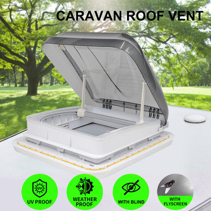 Caravan Motorhomes RV Roof Hatch Skylight 400X400 With Blind And LED Light