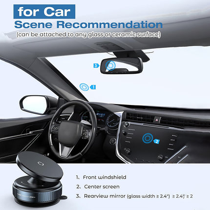 Electric Car Phone Holder Magnetic Vacuum Suction Cup 360° Rotation Mount