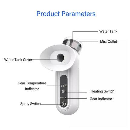 White Nano Eye Mist Sprayer, Hot Compress Moisturizing, Rechargeable