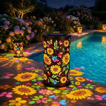Solar Sunflower Lantern Outdoor Waterproof Hanging Garden Yard Patio Light