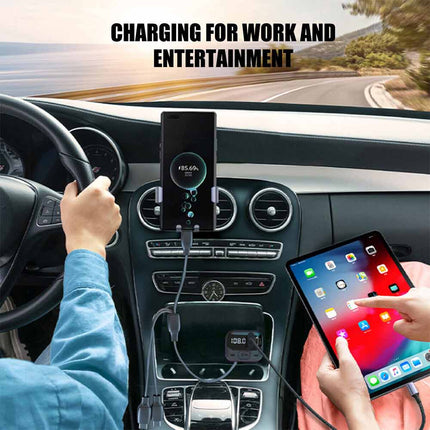 Car Bluetooth FM Transmitter USB Type C Fast Charger Hands Free Adapter
