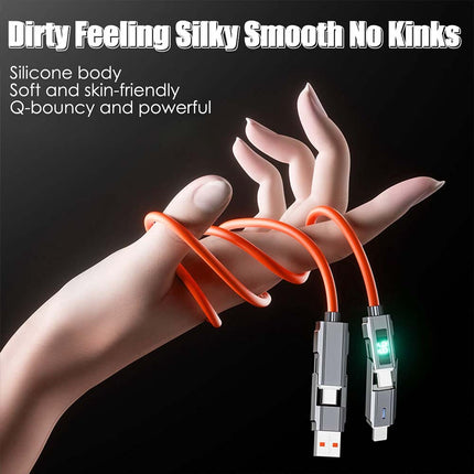 4-in-1 USB C Cable with Digital Display, 100W PD Fast Charging for iPhone & Android