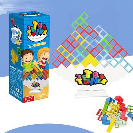 Tetra Tower Game: Stacking Balance Blocks, Educational Toy for Adults