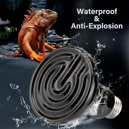2X E27 Infrared Ceramic Reptile Heat Lamp Bulb 50W-200W Options