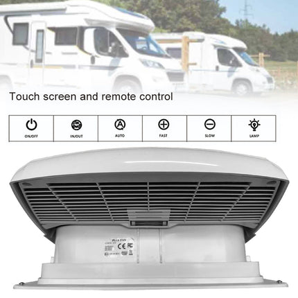 Deluxe Power Lift Vent Hatch for Caravans/RVs: 12V Fan, Temperature Sensor & LED Accessory