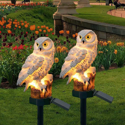 Solar Owl Garden Light LED Waterproof Outdoor Novelty Lawn Ornament Lamp