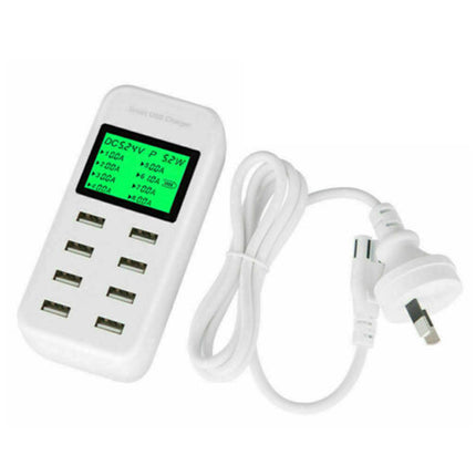 8 Port USB Charging Station Hub Multi Dock Phone Charger Power Adapter