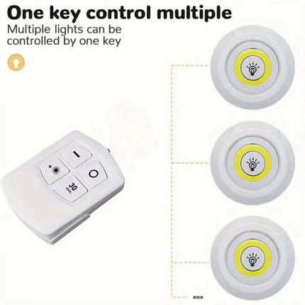 3Pcs LED Under Cabinet Lights with Remote, Dimmable Timer Battery Operated White