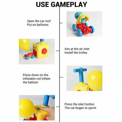 Balloon Powered Car Launcher Toy Inertia Creative Science Experiment Kit