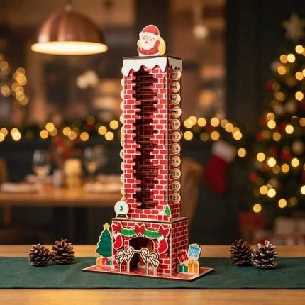 24 Day Xmas Santa Chimney Countdown Calendar Puzzle Toy NEW