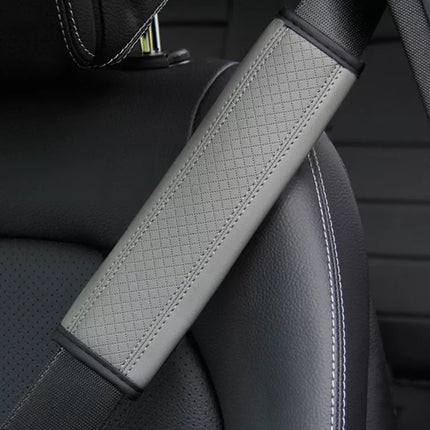 Car Seat Belt Shoulder Pad 2PCS Leather Embossed Soft Comfortable Cover
