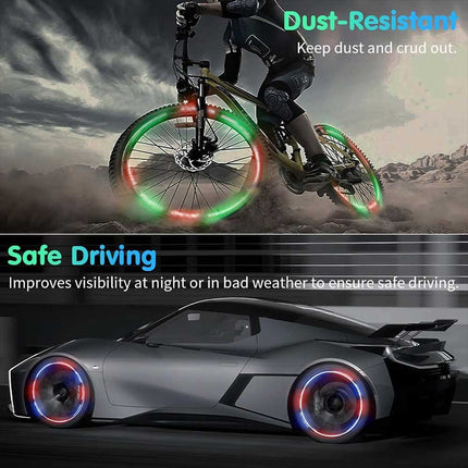 LED Wheel Strobe Light 4x Tire Valve Cap Lamp for Car Truck Motorcycle